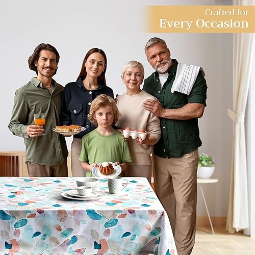 Miniatura 6 de Maison d' Hermine Mantel para Mesa Cuadrada 100% Algodón 54 x 54 Pulgadas, Mantel Reutilizable Decorativo para Comedor, Granja, Hogar, Fiesta,