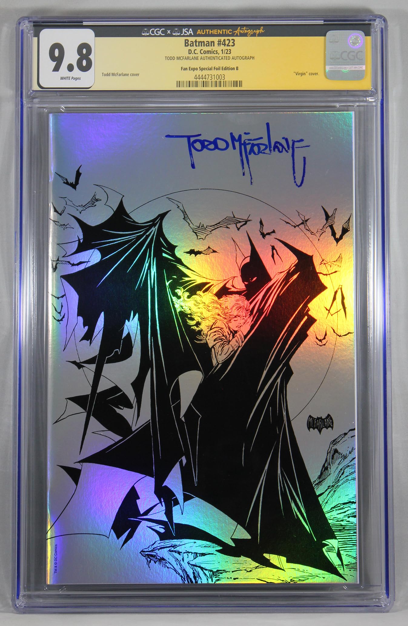 Amazon.com: Todd McFarlane Signed 9.8 Batman #423 Comic Book Fan