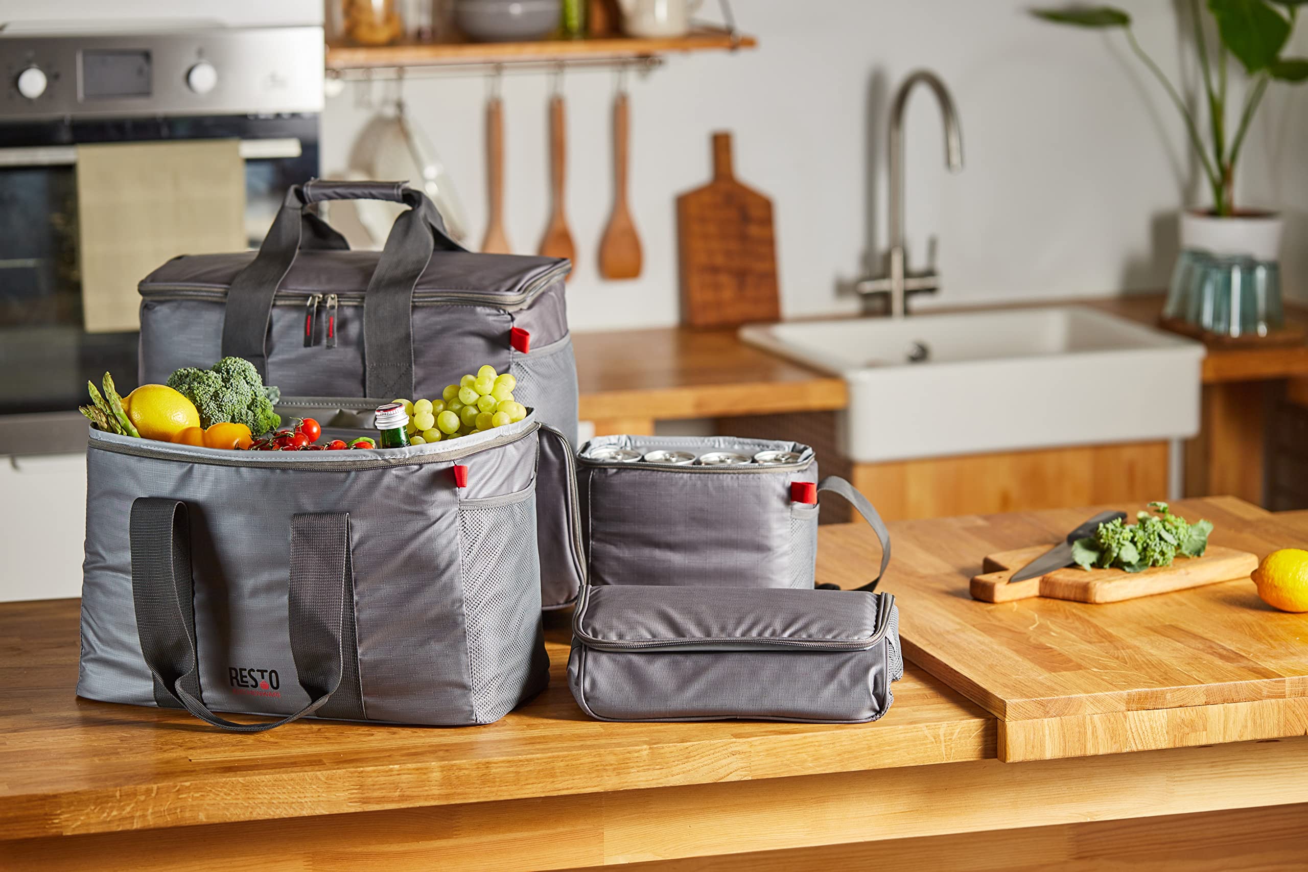 RESTO 5523 Sac Isotherme Pliable 23 l – 22 x 43 x 28,5 cm – pour Homme et Femme – Sac Isotherme étanche pour Le Bureau, l'école, Les Voyages – Gris