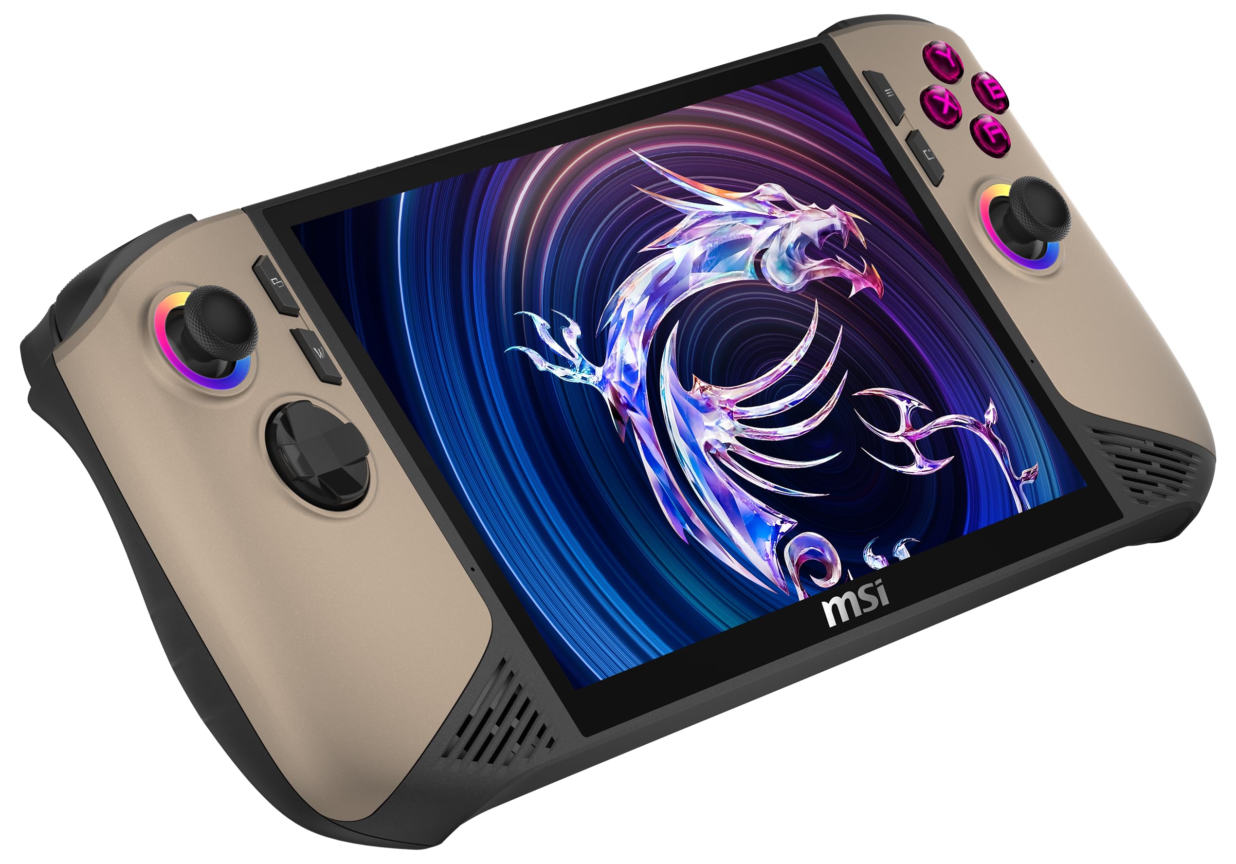 MSI Claw 8 AI+ Gaming Handheld, 8 Zoll FHD+ 120 Hz Display, Intel Core Ultra 7 258V, 32 GB RAM, 1 TB SSD, Intel Arc Grafik, Windows 11 Home, Schwarz/Sandstorm