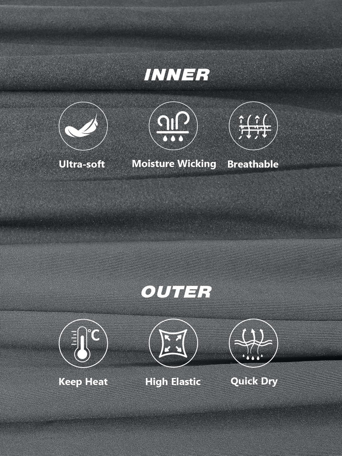 2 Packs Thermal Underwear for Women Long Johns Set for Cold Weather Base Layer Top & Bottom with Fleece Lined