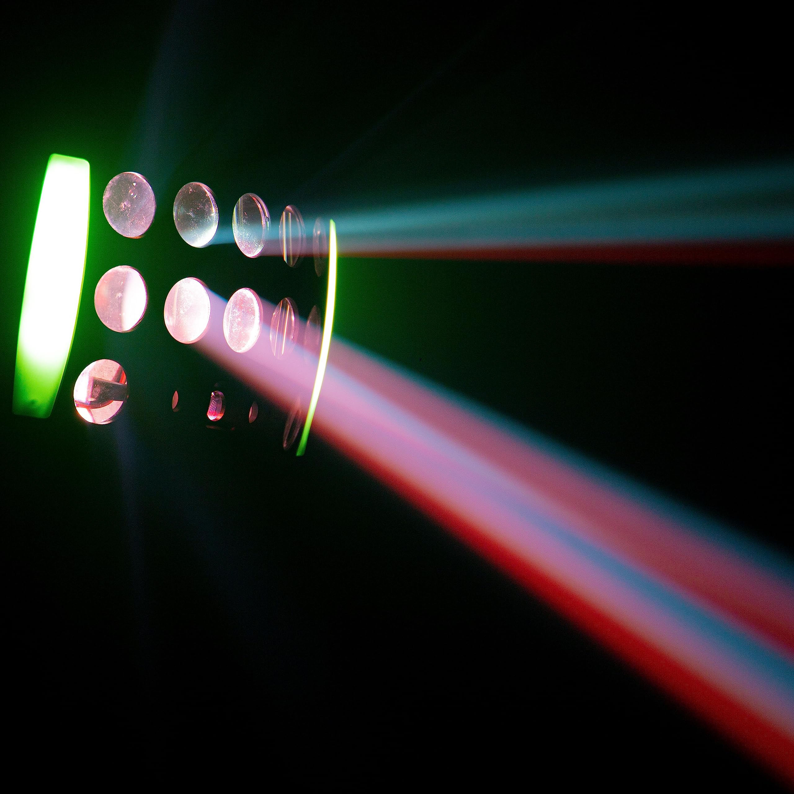 BoomToneDJ STARLIGHT-LZR Jeux de lumière DJ 4 effets Faisceaux multicolores LZR, Strob, Contrôle DMX Programmes automatiques Détection musicale Télécommande. Eclairage Disco Club Fête Soirée Mariage