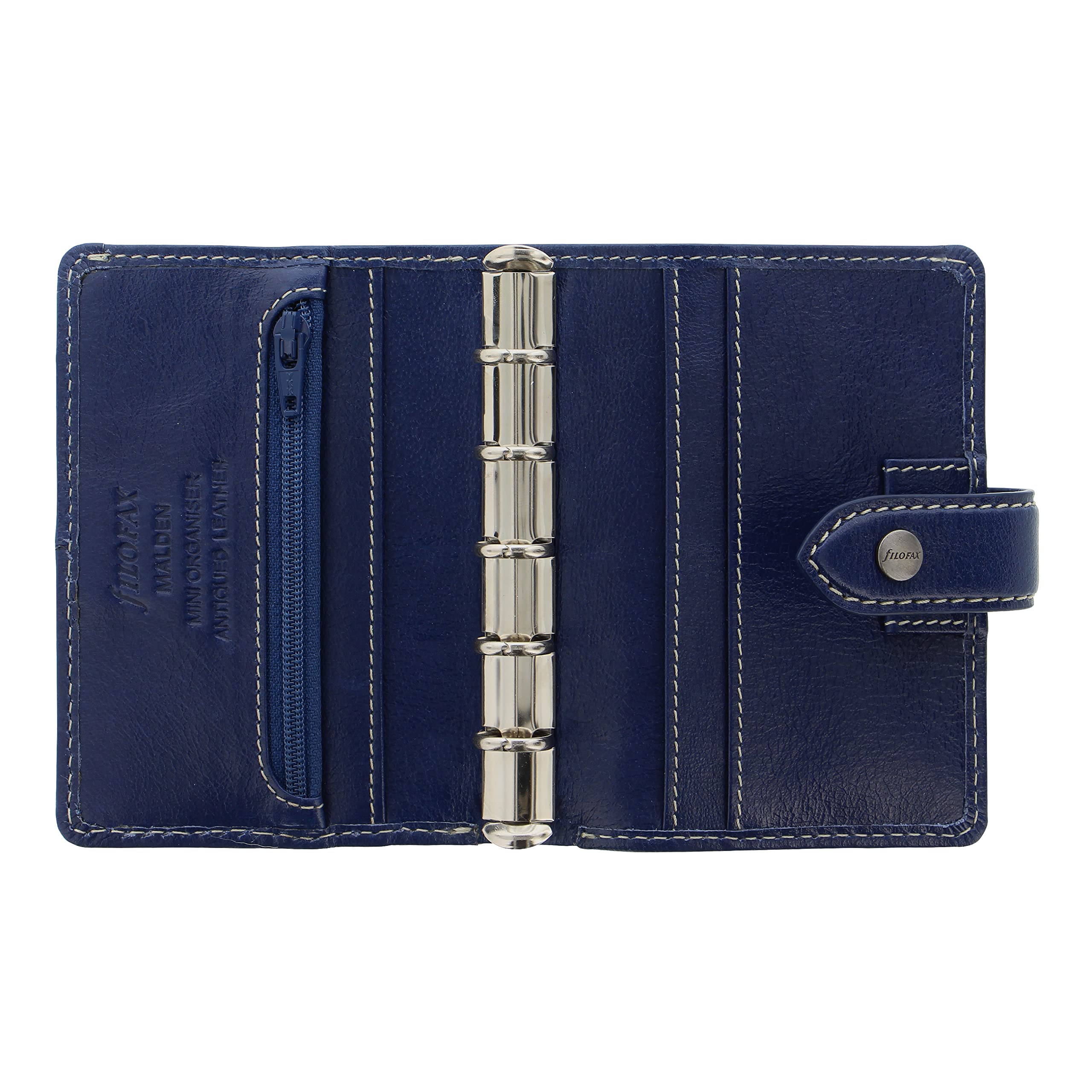 Filofax Malden Organizer, Mini Size, Navy - Tactile, Full Grain Buffalo - View #7