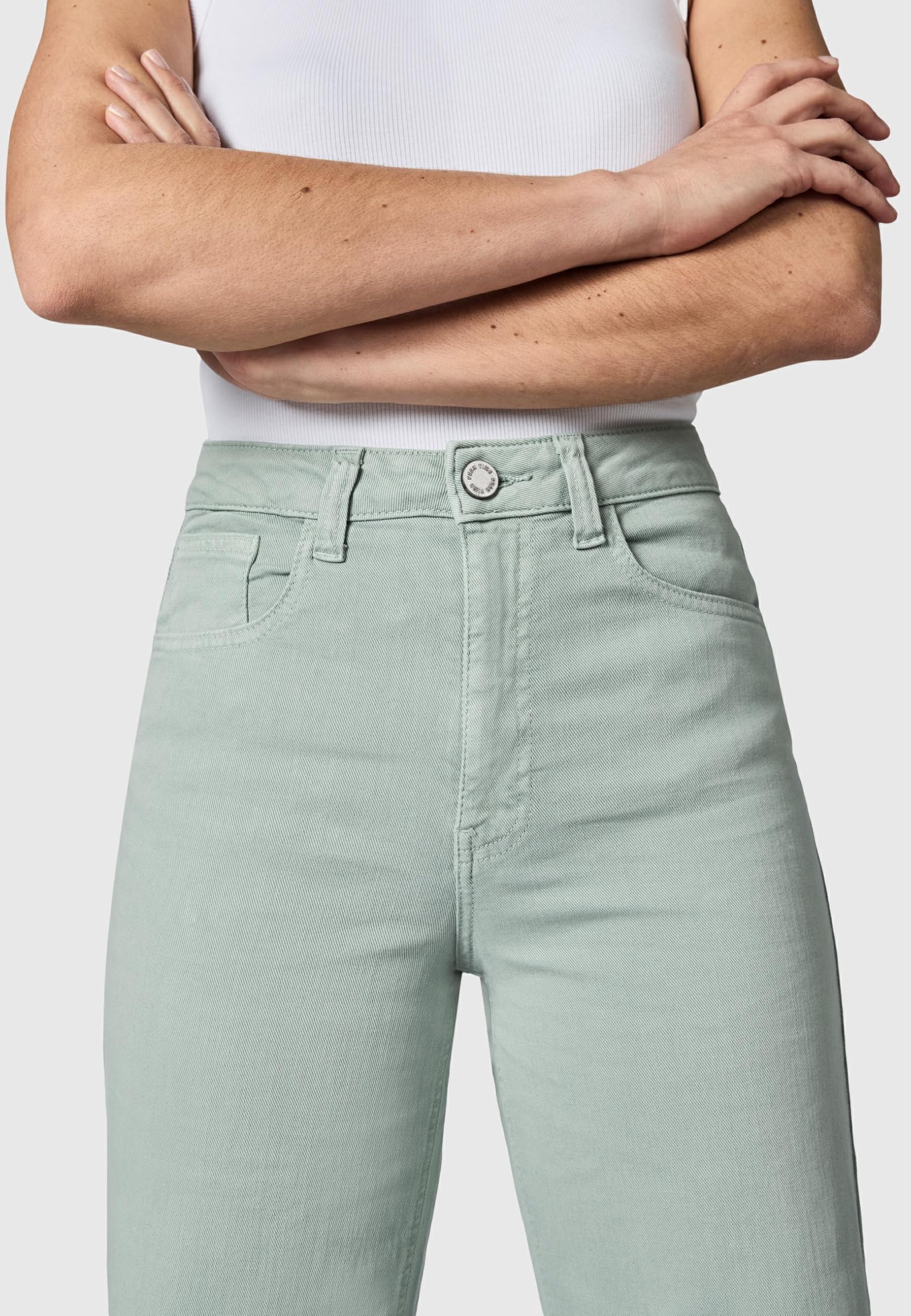 Peak Time Damen Wide-Leg Stoffhose Lange Chino-Hose mit Bio-Baumwolle (GOTS Zertifiziert) und Stretch Cyrele