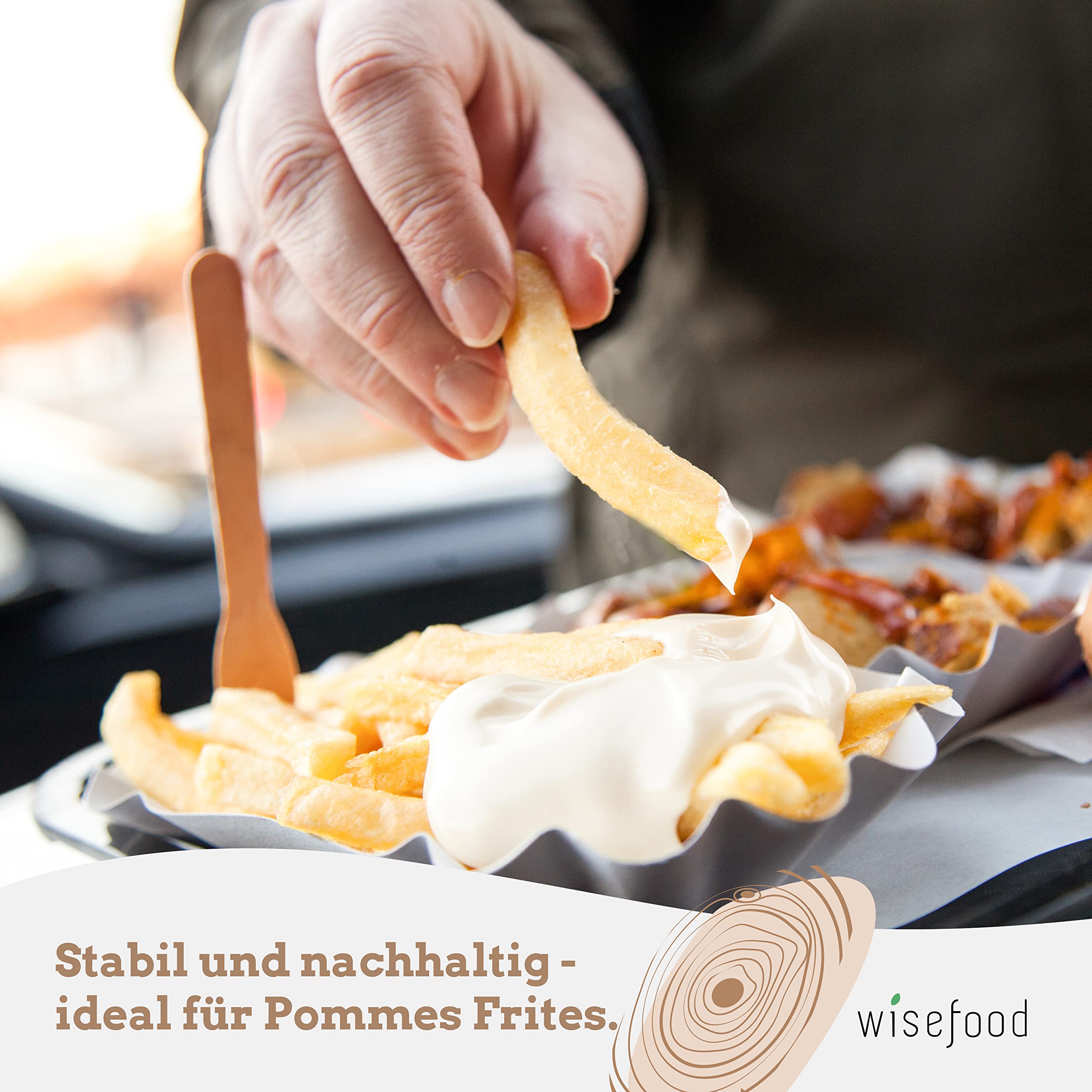 200 Forchette Di Legno USA E Getta - Forchetta Per Snack, Frutta, Feste, 100 Mm - Foto 11