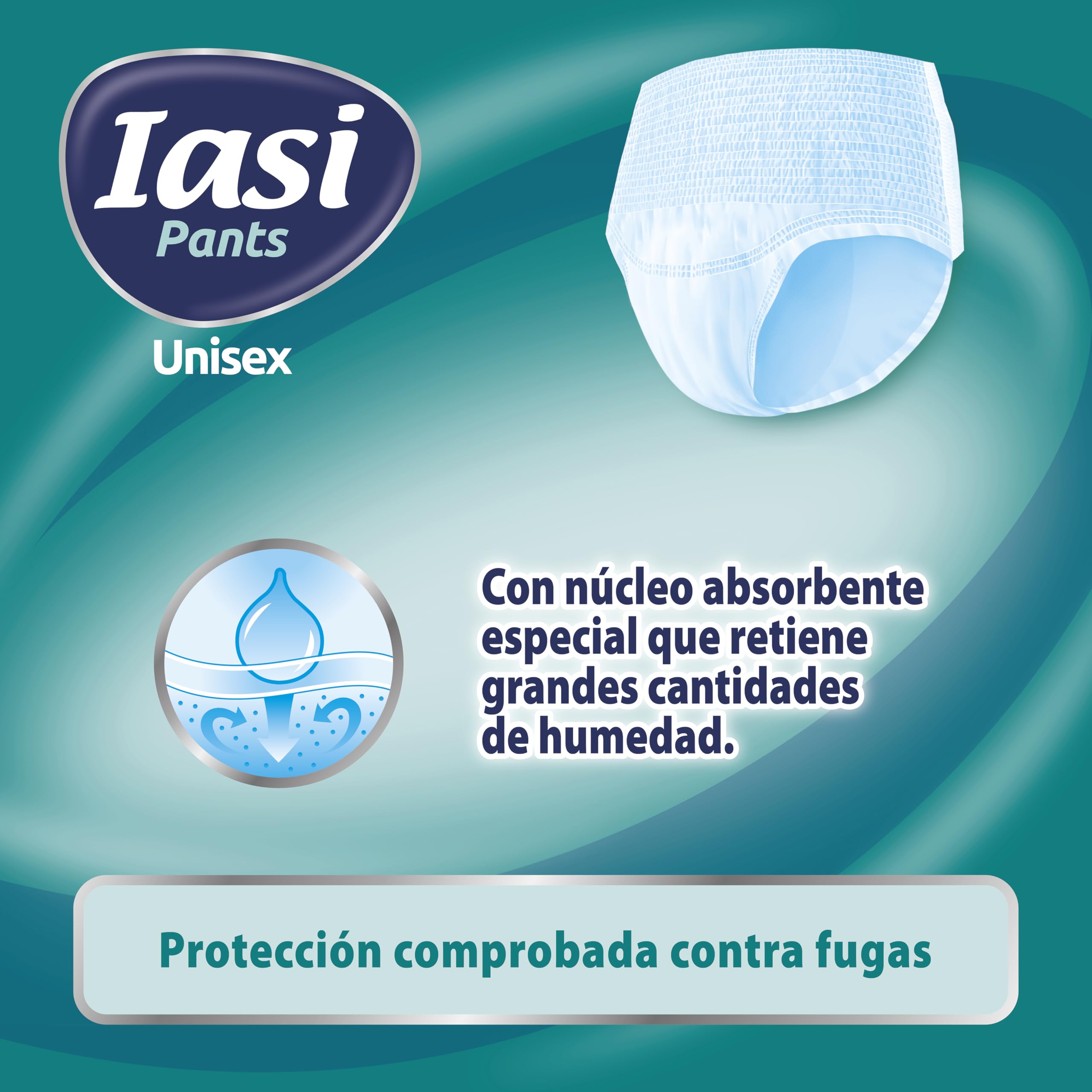 IASI Pants UNISEX Alta Protección, 10 Bragas Absorbentes Desechables, Absorción EXTRA, Talla XXL, 10 Unidades