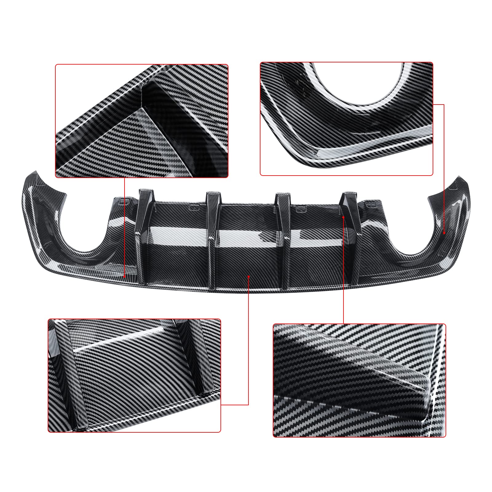 Quad Diffuser Gloss Black Lower Diffuser NINTE Rear Diffuser For 2020-2023 Dodge ...