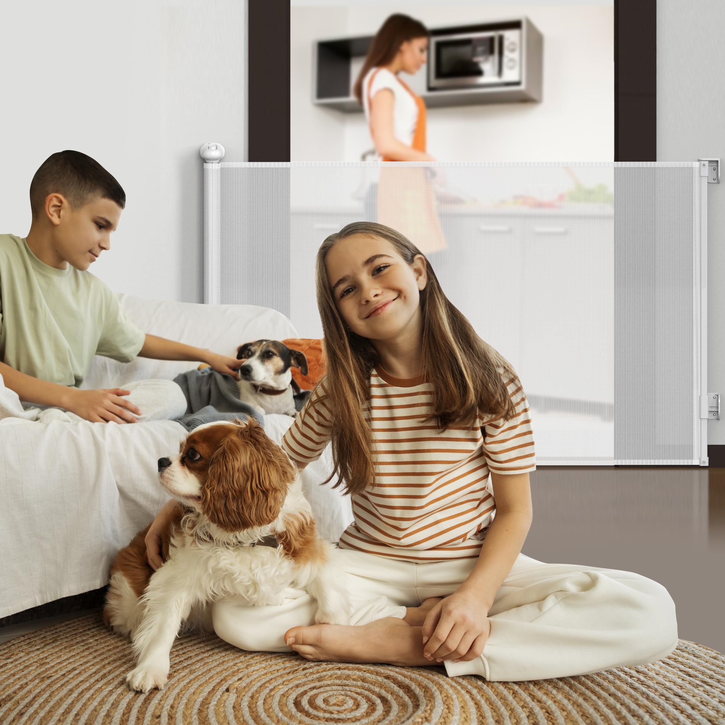 Cancelletto Estensibile Per Cani E Bambini - Fino A 300 Cm, Ideale Per Scale E Interni - Foto 4