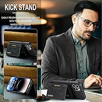 Vista 4 de ZCDAYE Funda tipo cartera para iPhone 14 Pro Max, funda para iPhone 14 Pro Max (6.7 pulgadas), iPhone 14 Pro Max, fundas de cuero con tarjetero Negro