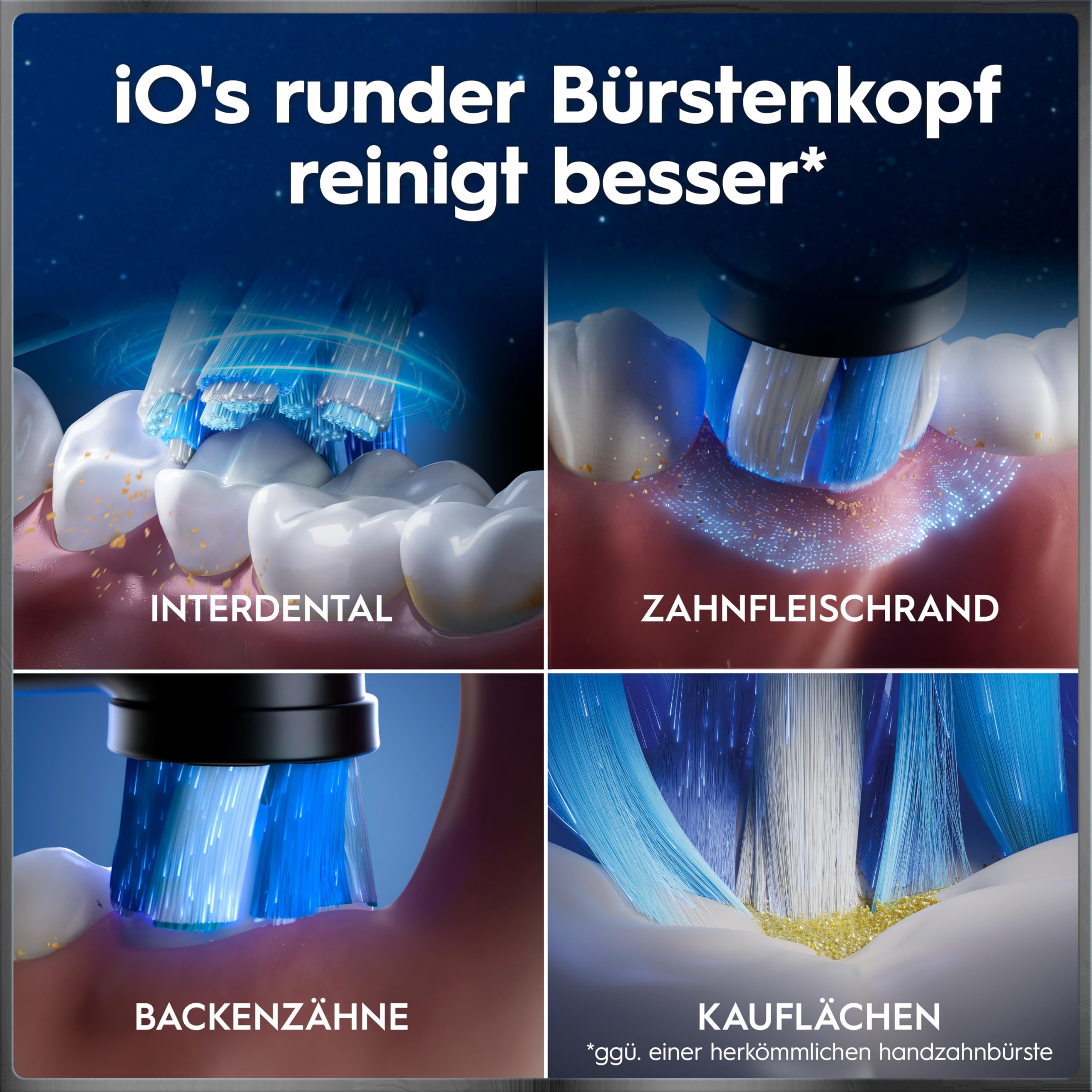 Oral-B iO Series 10 Elektrische Zahnbürste, Schwarz | Inkl. 3 Aufsteckbürsten, Lade-Reise-Etui, iOSense, Electric Toothbrush mit 7 Putzmodi für Zahnpflege
