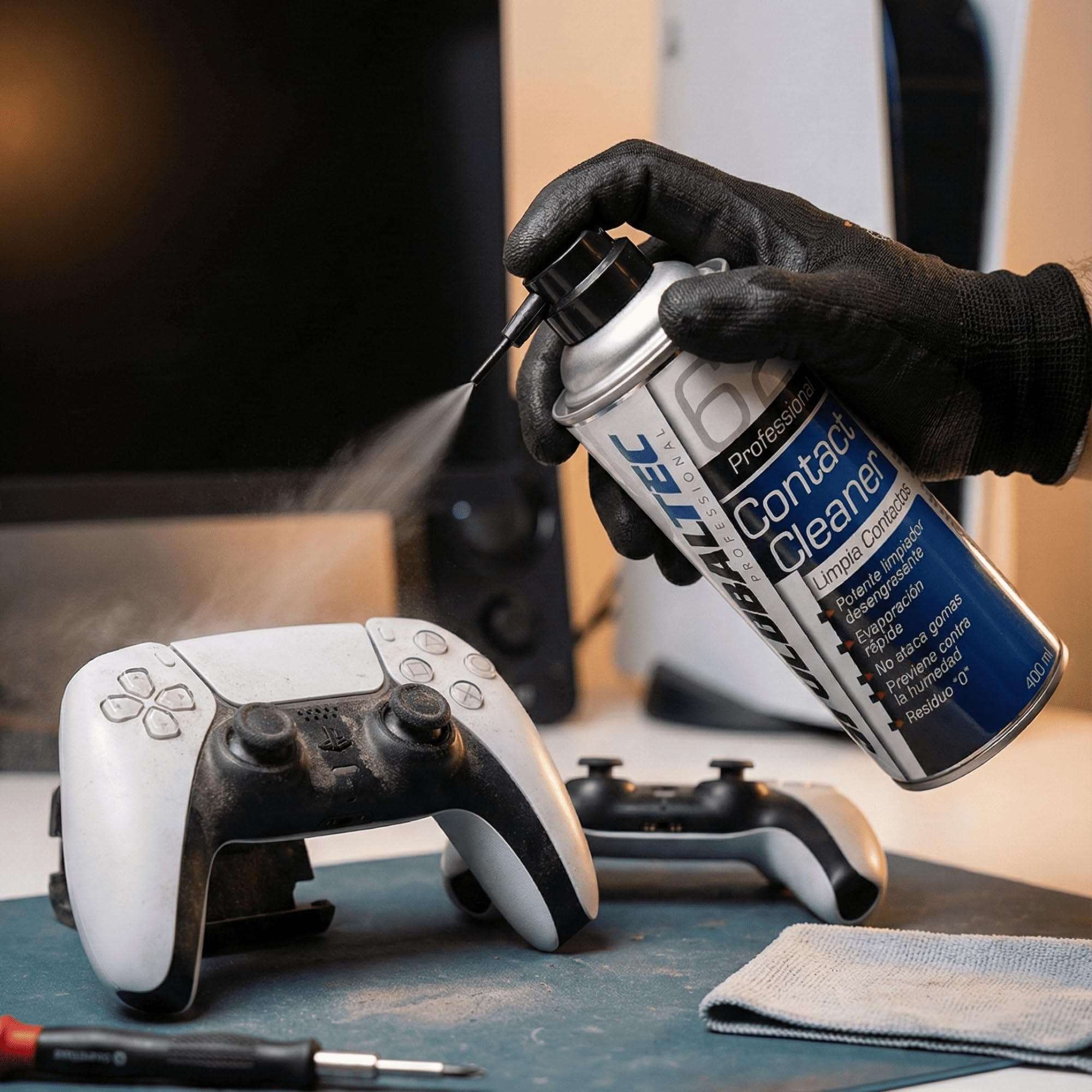 Spray Pulisci Contatti Elettrici Zero Residuo 400ml - Pulitore Contatti Elettronica Dielettrico Asciugatura Rapida - Sensore MAF, Drift Controller Console, Potenziometro