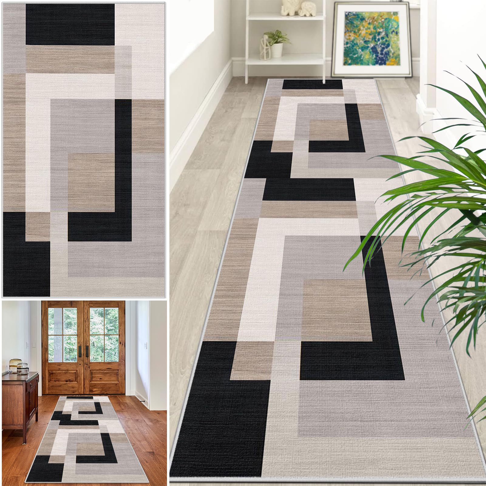 Extra Long Runner Rugs for Hallway Non Slip Carpet Absorbent Runner Rug Carpet Runners for Kitchen Hallway Runner Kitchen Rug Entrance Large 50 x 80 cm Stair Runner Rug Machine Washable Door Mat