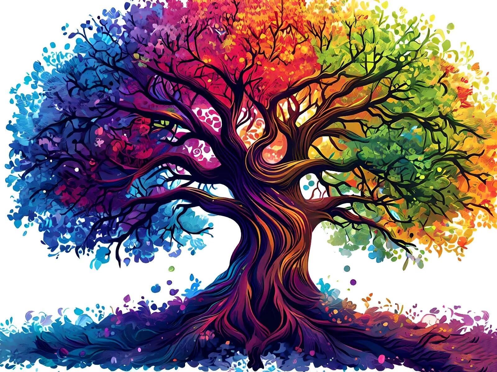 Shozhoo Pintura por Numeros, Árbol de la vida Pintar por Numeros Nniños Kit con Lienzo sin Arrugas, Pinceles y Pintura Acrílica, Manualidades Adultos Cuadros para Pintar por Numeros 30x20cm s-10896