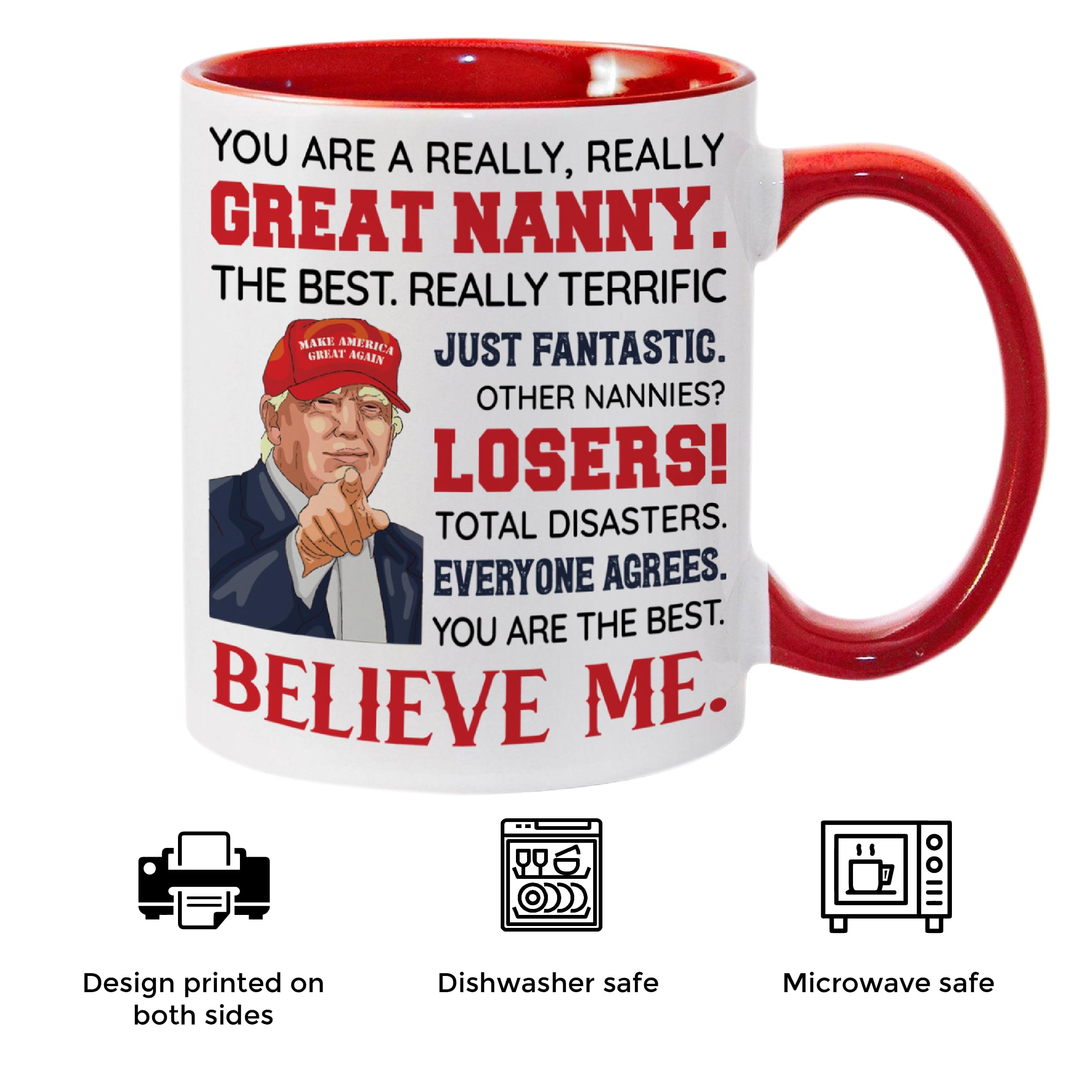 Mothers Day Gift for Nanny, Nanny Gifts for Grandma, Best Nanny Present From Granddaughter, Grandson for Christmas, Birthday, Funny Nanny Gifts Idea, Nanny Ceramic Mug 11Oz
