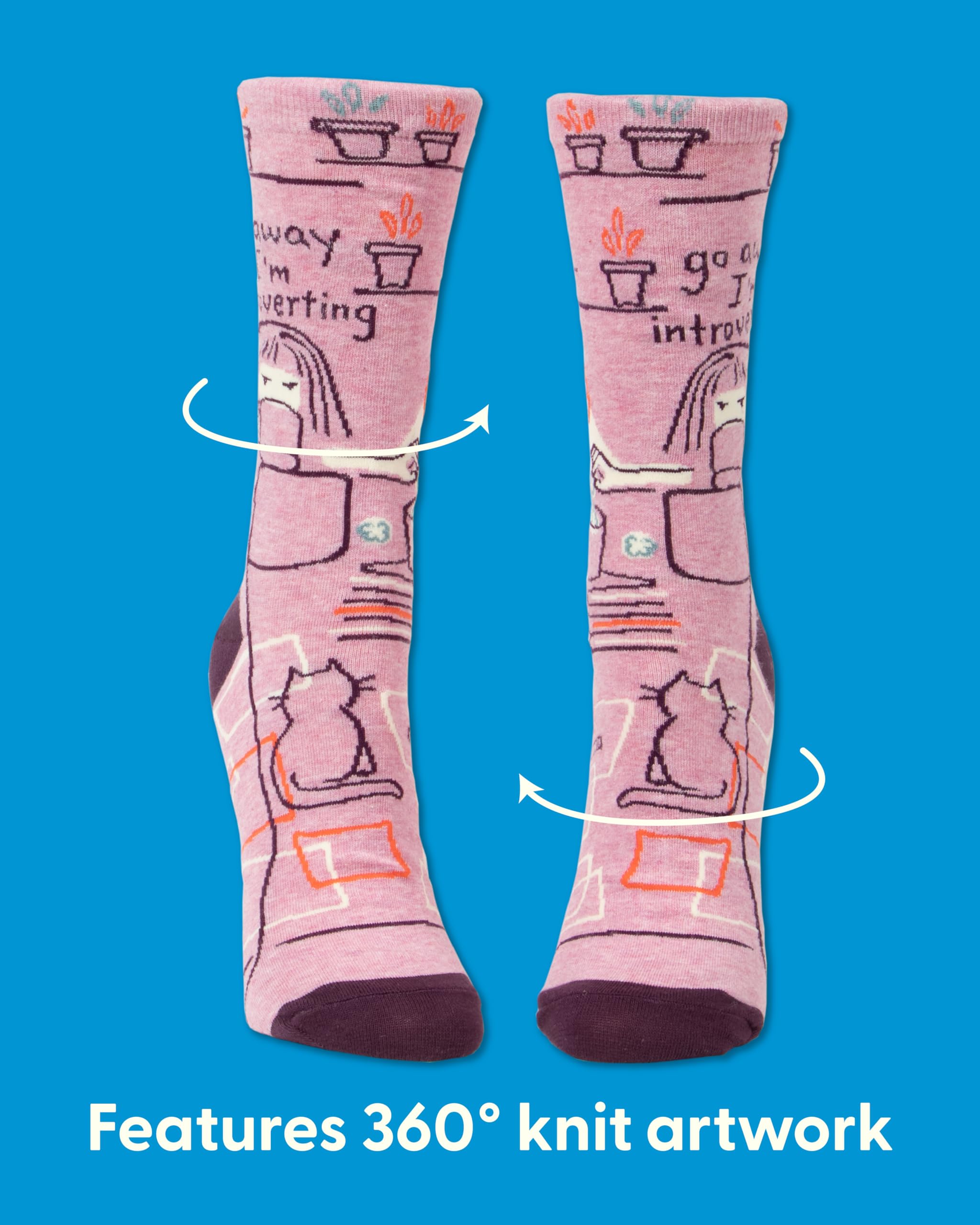 Blue Q - Calcetines - para Mujer: Go Away Introverting