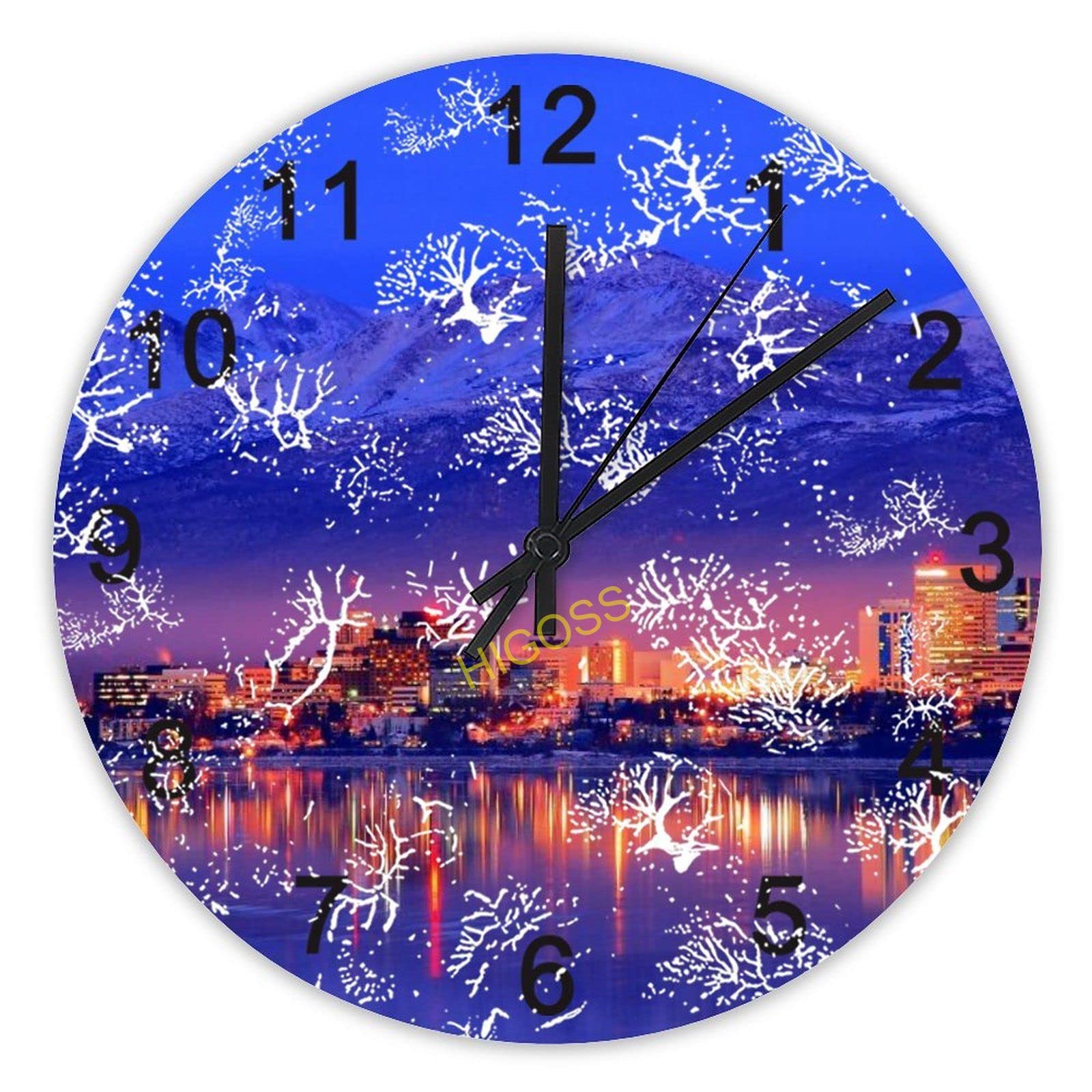 Horloge murale en bois Alaska pendule idéale pour cuisine et bureau