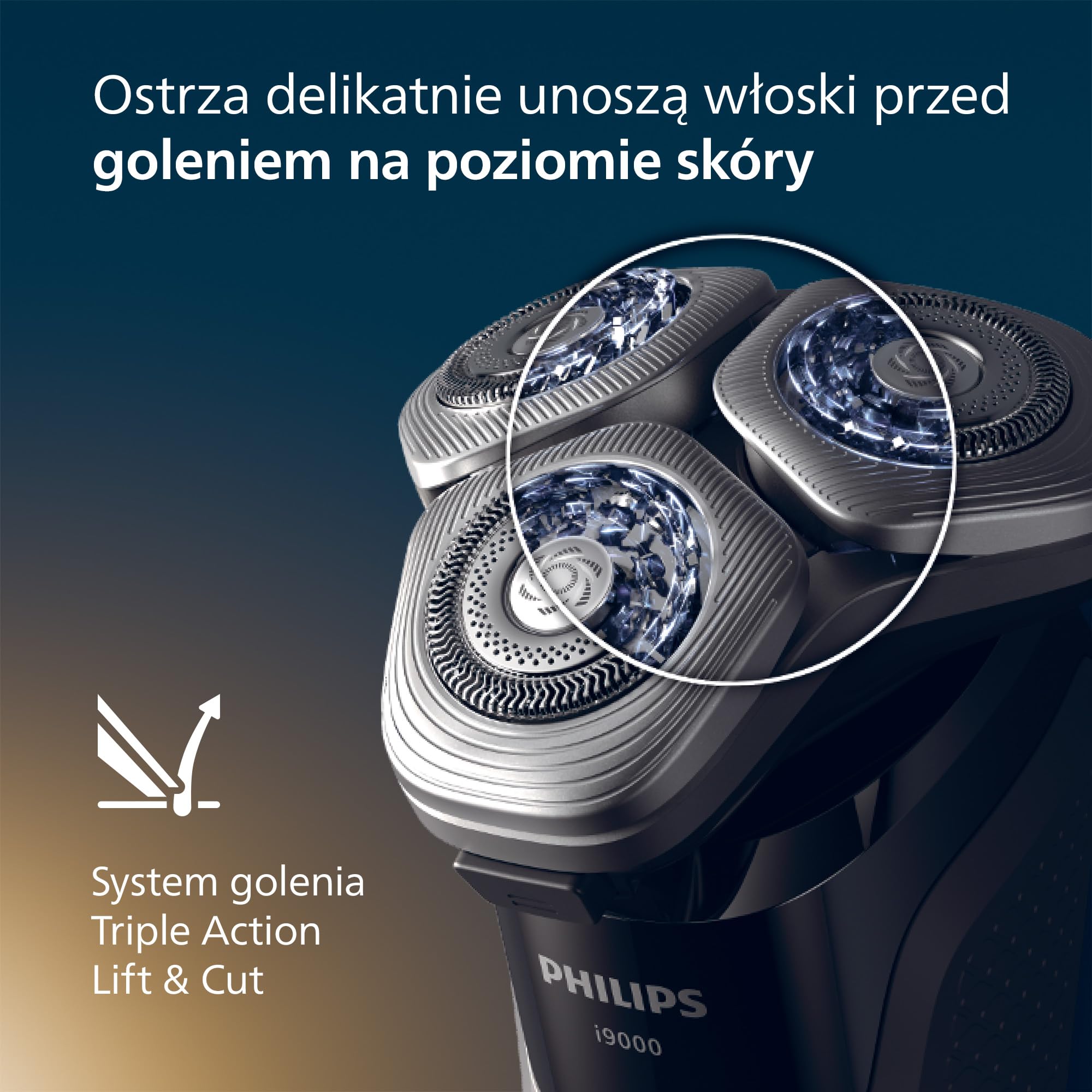 Philips Shaver i9000, golarka elektryczna do golenia na mokro i na sucho, z technologią Skin IQ, systemem Triple Lift & Cut, 360-obrotowymi podwójnymi precyzyjnymi ostrzami SteelPrecision, X9002/30