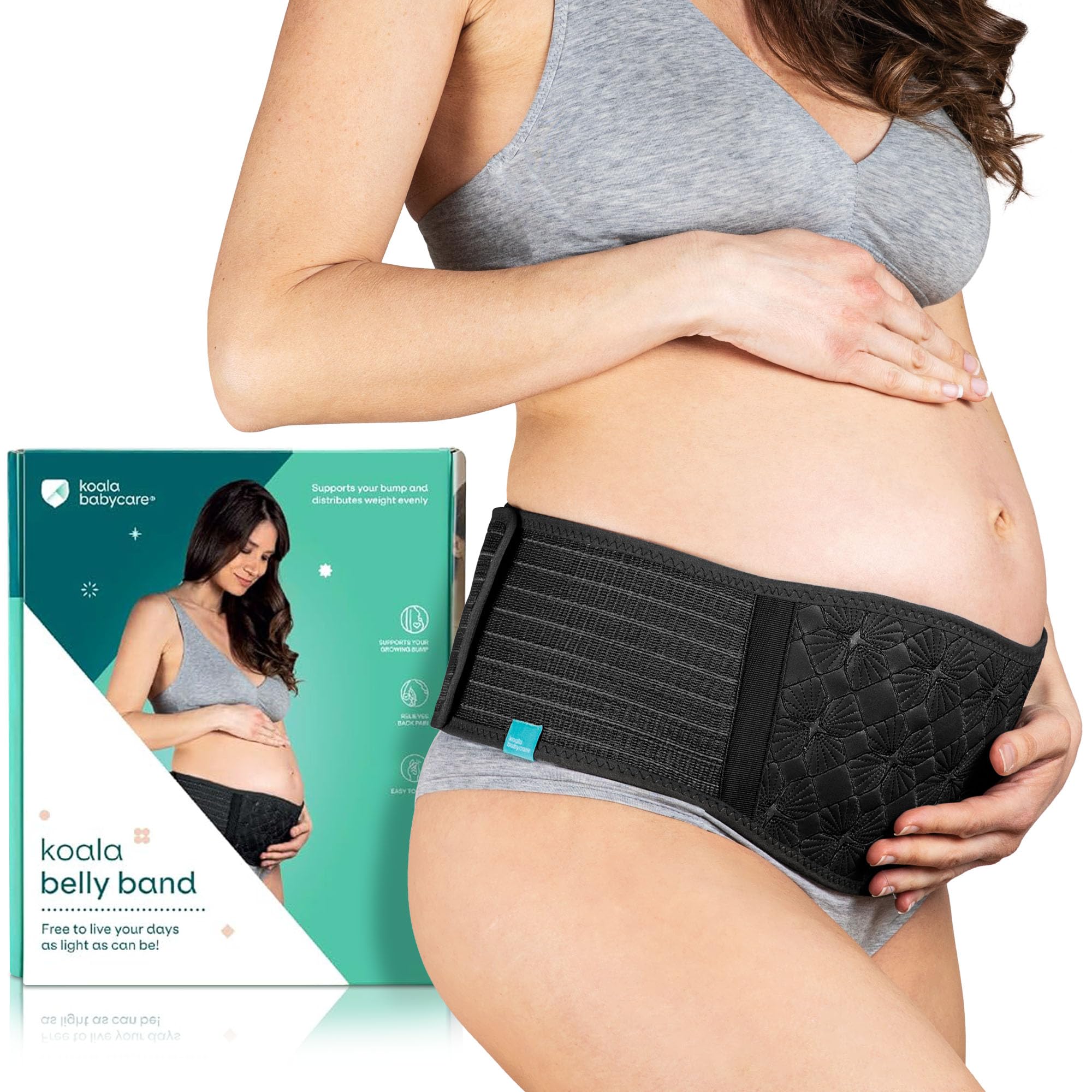 Koala Babycare Maternity Belly Bands for Pregnant Women One Size Fits All - Pregnancy Belly Band for Abdomen, Pelvic Pain, Waist and Back Support - Maternity Belt for all Stages of Pregnancy