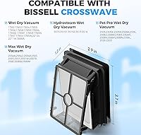 Vista 2 de Paquete de 6 filtros 1866 compatibles con Bissell Crosswave 3888A 1785 2210 2211 2304 2306 2551 2554 2590 2593 2596 CrossWave Wireless Max todo