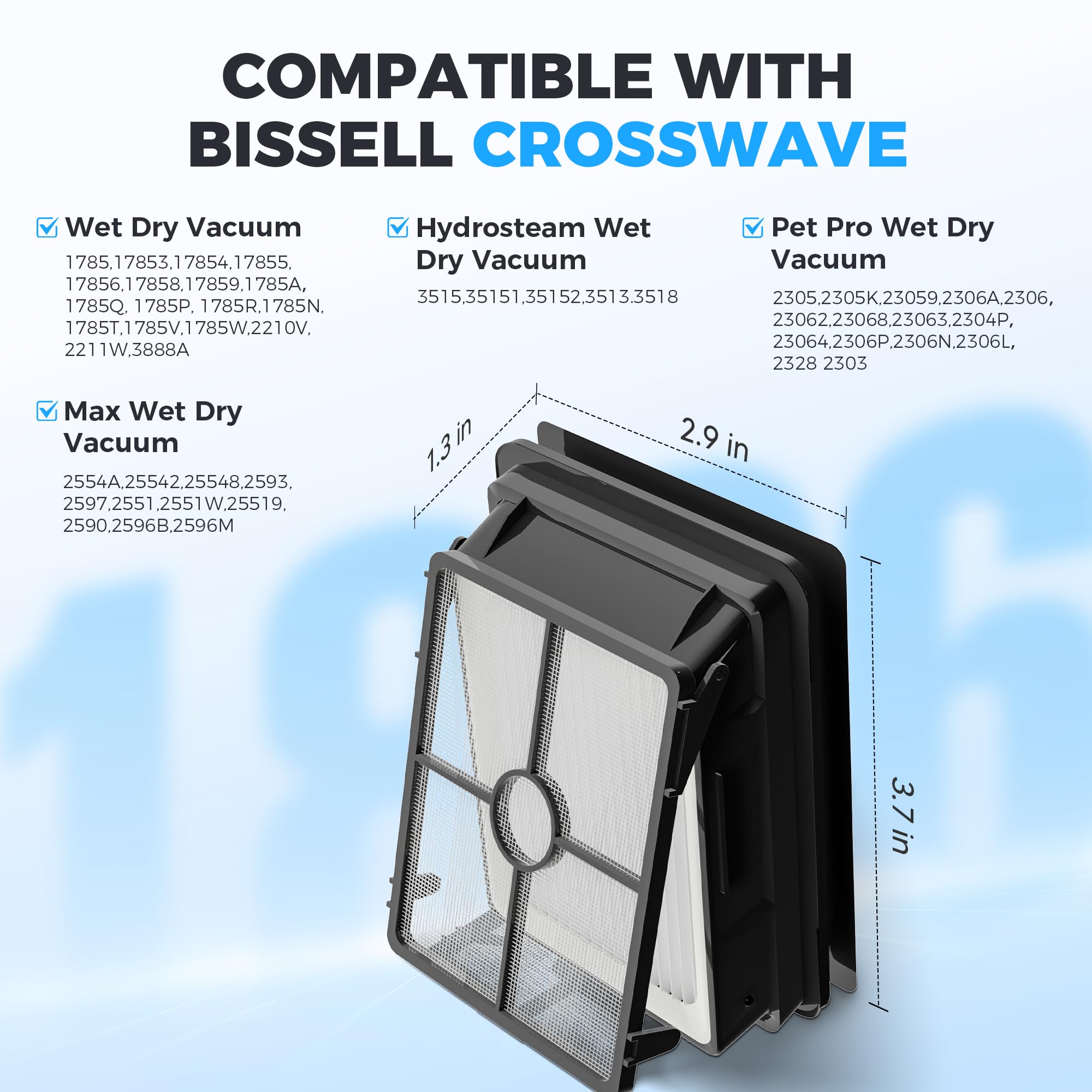 Bissell Crosswave Filters - 6 Pack Replacement -2
