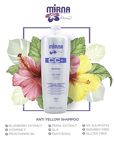 Miniatura 4 de Mirna Professional Color Care NO Champú amarillo. Delicada fórmula de pH ácido, también contiene vitamina F, provitamina B5 pantenol, SIlk y
