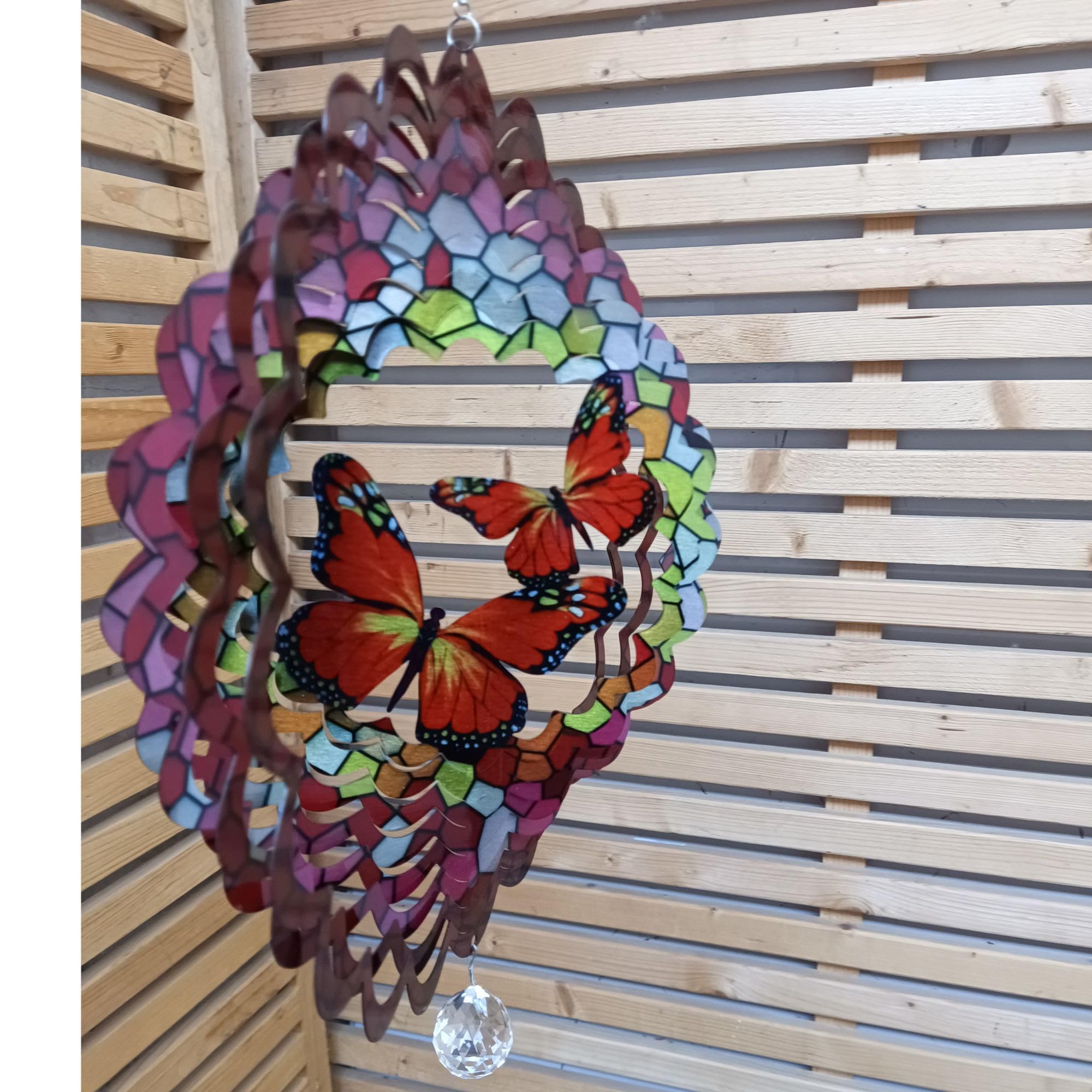 Stainless Steel Wind Spinner - Colour Butterfly