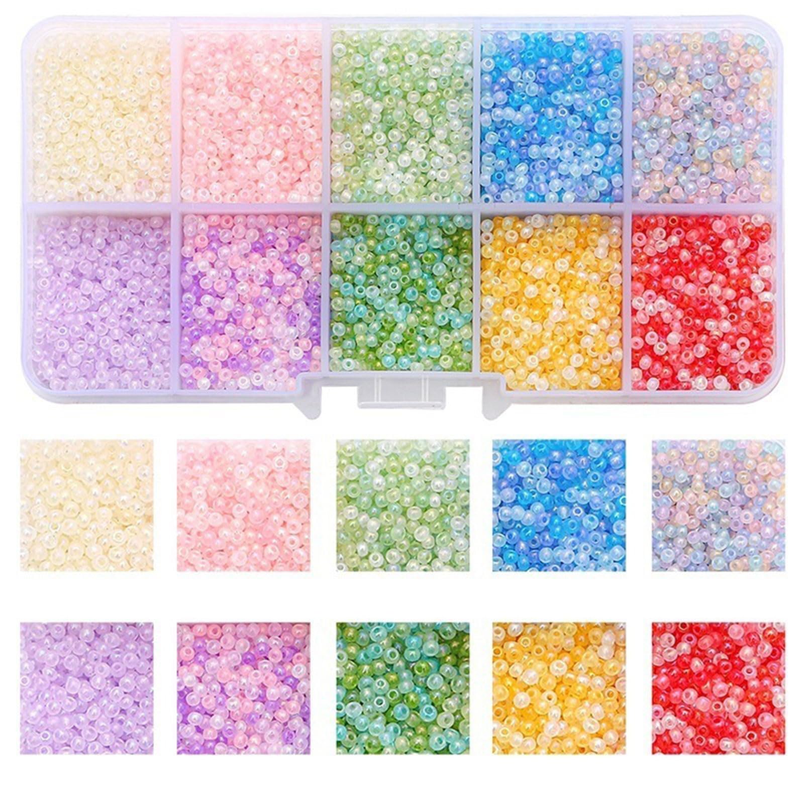 Shntig Multicolor Craft Beads with 10 Sections Plastomer Bead Organizer Jewelry Making Supplies for Bracelets Necklaces Making and Beading Project Plastomer Craft Beads