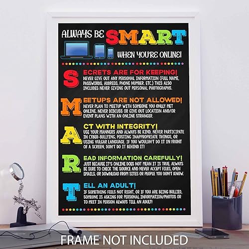 Vista 3 de 24TRESOR Póster con texto en inglés "Always Be Smart When You're Online