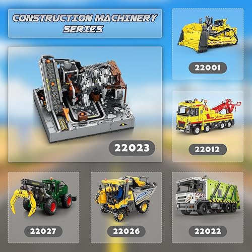 Miniatura 7 de Reobrix Juego de construcción de máquina de minería eléctrica con motores duales y bolas GBC, juegos de juguetes de construcción técnica 22023,