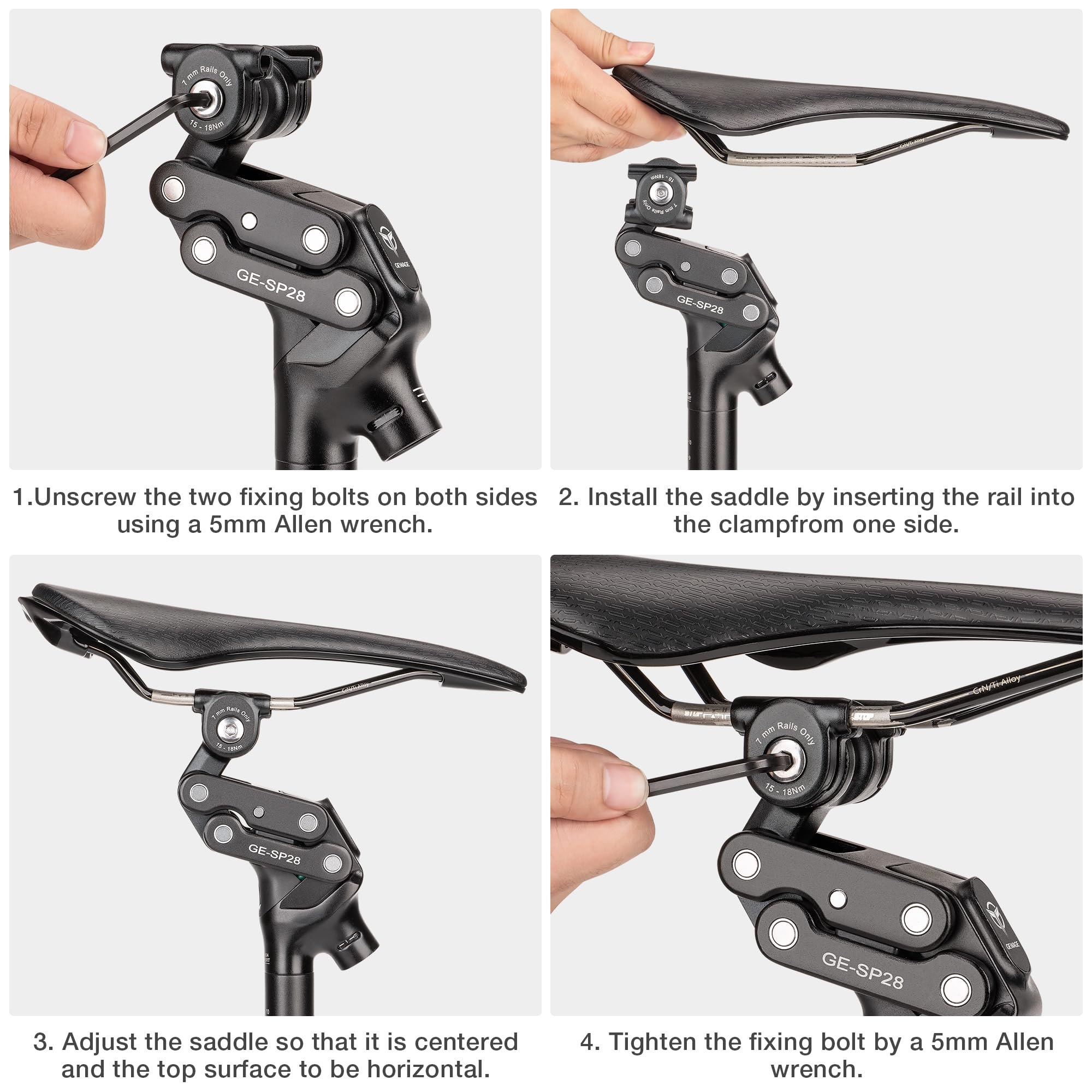 Fahrrad-Sattelstütze, 27,2 / 30,9 / 31,6 mm, Stoßdämpfer, Fahrradsattelstütze, Aluminiumlegierung, viergliedrig, Sattelrohr für Mountainbike, Rennrad, Kies, Hybrid und E-Bikes
