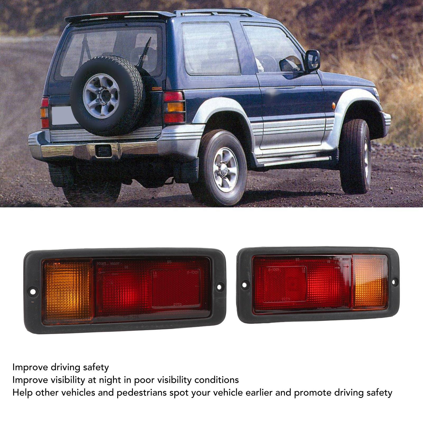 Yctze 1 Paio di Fari Fendinebbia per Paraurti Posteriore MR124964 Sostituzione della Lampada Fendinebbia per Paraurti Posteriore per Pajero Montero Shogun Dal 1991 Al 1999 Luci Esterne