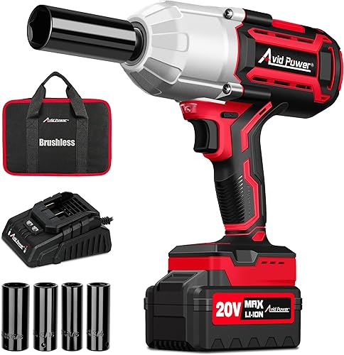 AVID POWER Llave de impacto sin escobillas de alto par de 12 pulgada con par máximo de 738 pies-libras (1000 N.m), pistola de impacto inalámbrica de