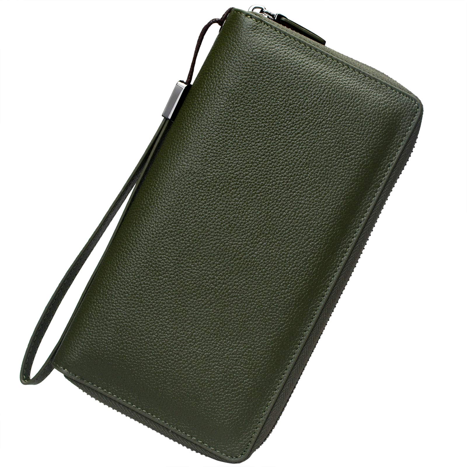 Bveyzi Women RFID Blocking Wallet Leather Zip Around Phone Clutch Large Capacity Ladies Travel Purse Wristlet | RFID Blocking, Zip Around, Large