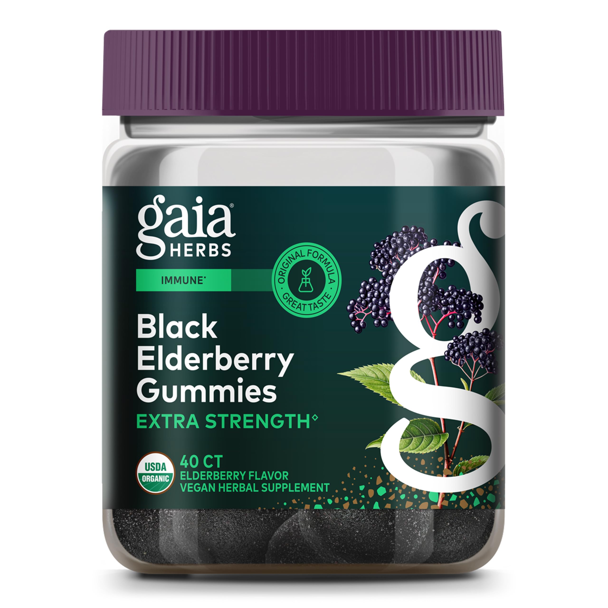 Gaia Herbs Organic Black Elderberry Gummies