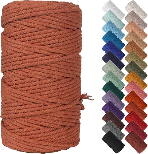 Miniatura 189 de NOANTA - Cuerda de macramé color marrón amarillento, 1/8 pulgadas (3 mm) x 109 yardas (100 metros), cuerda de algodón colorido para colgar