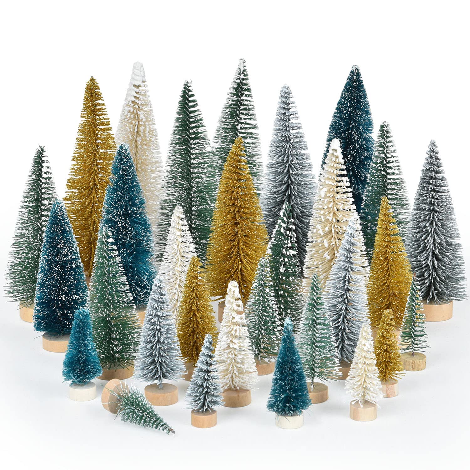 Mini Sapins De Noël Artificiels Enneigés - Lot De 6 Pour Décoration D'hiver, Crèche Ou Décoration De Table