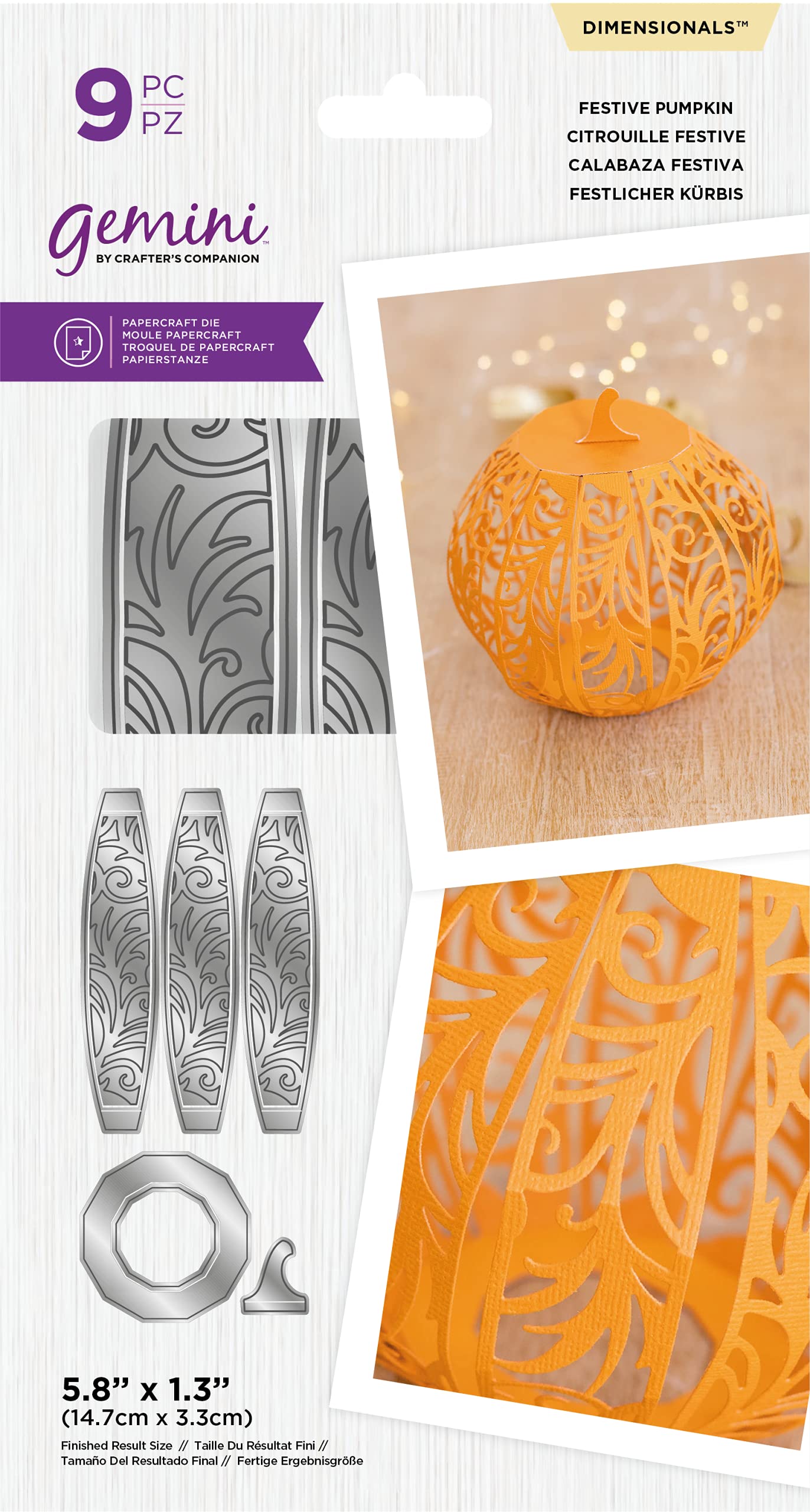 Gemini Silver 3D Christmas Decorations Dimensionals Die Collection-Festive Pumpkin, One Size