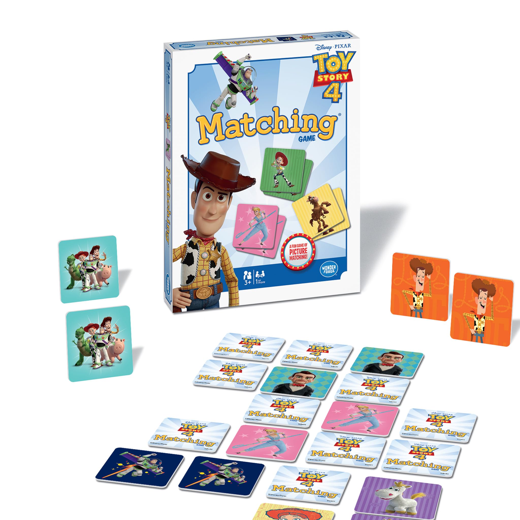 Wonder Forge Toy Story 4 Matching Game | Build Focus and Memory with Woody, Buzz, and Beloved Pixar Characters | Fun and Engaging Activity for Kids Ages 3+