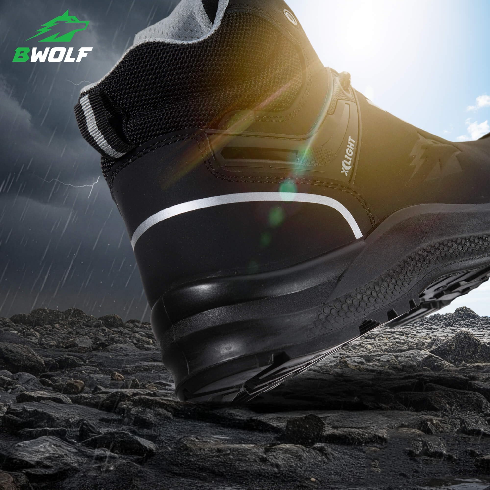 BWOLF Defender HIS3 Scarpe da Lavoro da Uomo S3 Scarpe Antinfortunistiche Uomo S3 in Pelle Nabuk Impermeabili, Resistenti all'olio