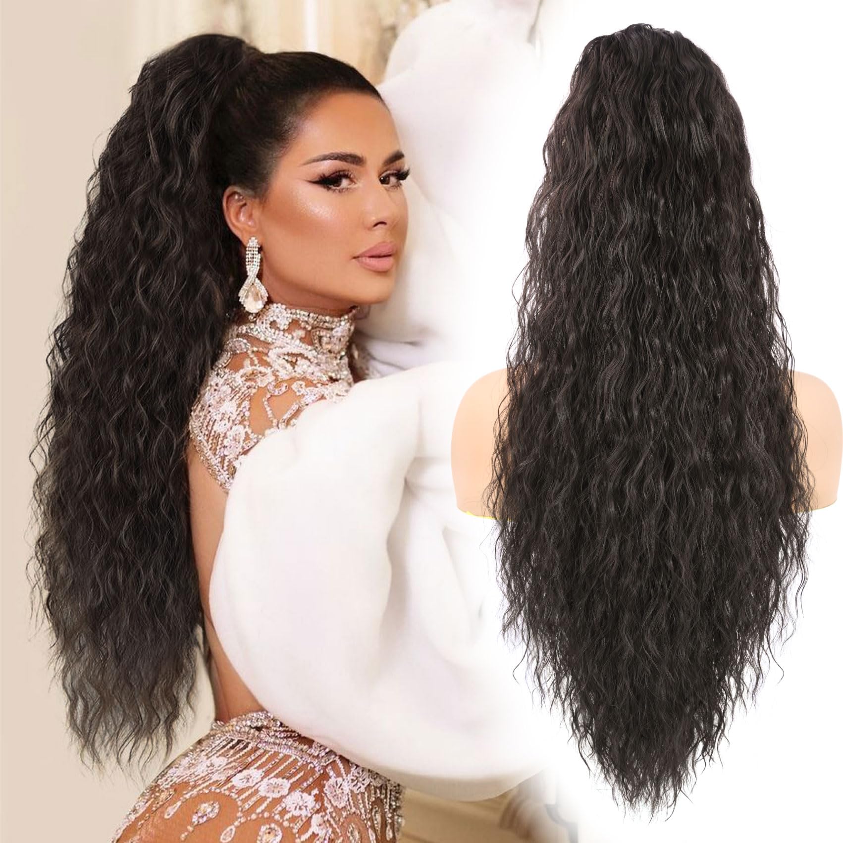 Amazon.com : Curly Ponytail Extension for Women - 26 inch  display picture 3