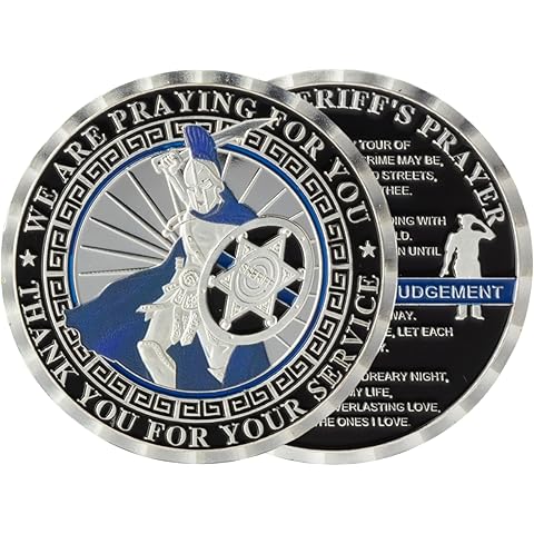 Artisan Owl Challenge Coin - Deputy Sheriff's Prayer | We are Praying for You, Thank You for Your Service Symbol | Commemorative Collectible Coins | Gift and Souvenir Coin - 40x3 mm