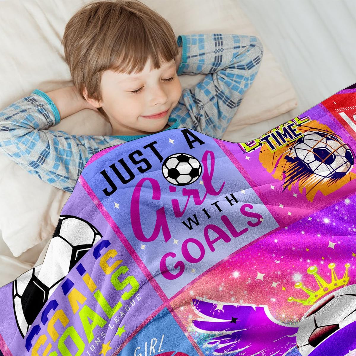 Wajade Soccer Gifts for Teen Boys, Lightweight Fleece Soccer Blanket,Sports Gift for Fans, Kids Throw Blanket for Birthdays Thanksgiving Christmas 60"x80" - Image 6