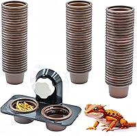 Vista 8 de 100 tazas + repisa de alimentación [ventosa], cuencos de comida para reptiles anfibios y plato de agua para Gecko crestado, lagarto u otros