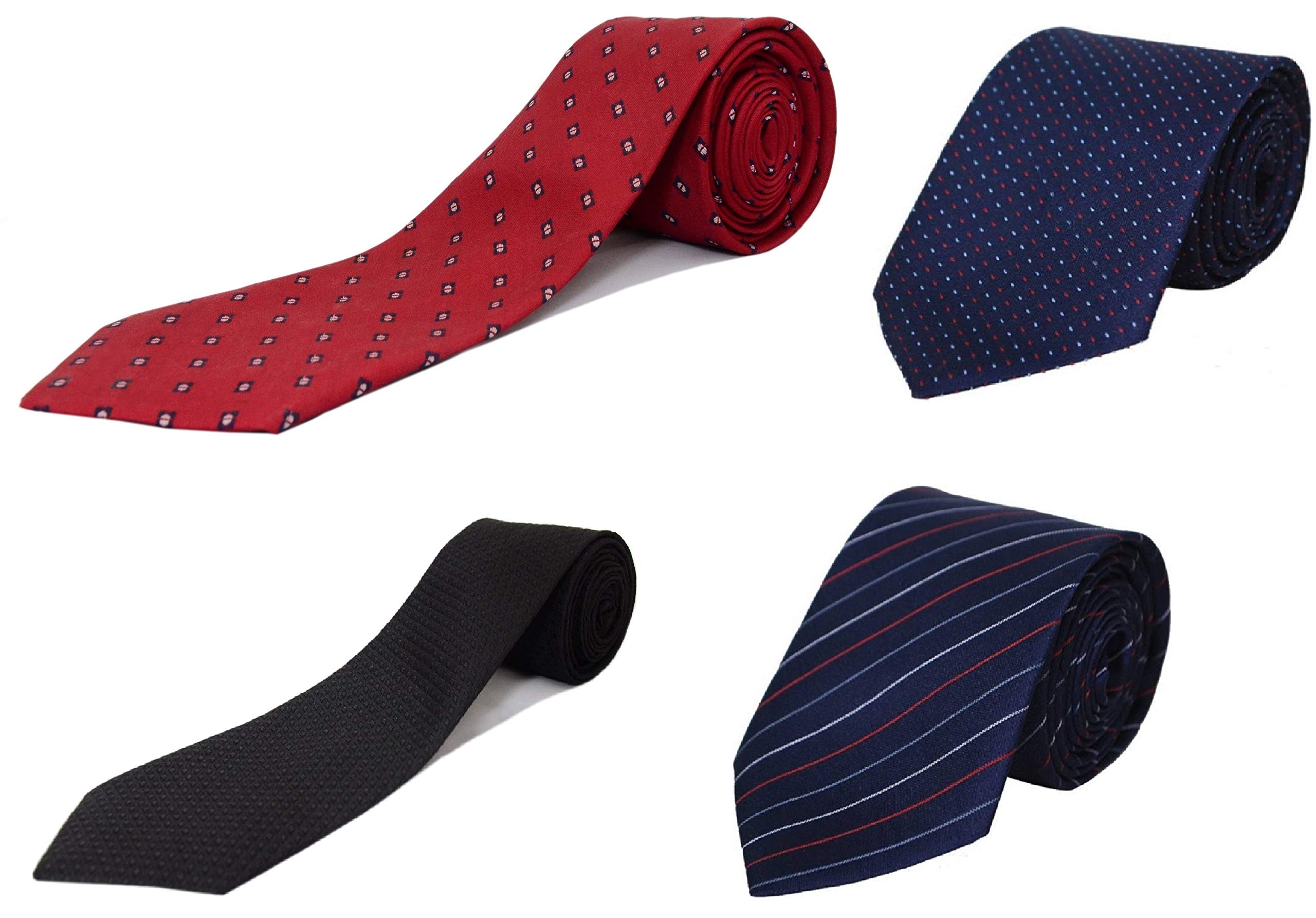 FashMade Men/Boy's Self Design Micro Fiber Premium Formal tie COMBO OF 4 (2.75 inch Broad)(as visible in picture)-image-34