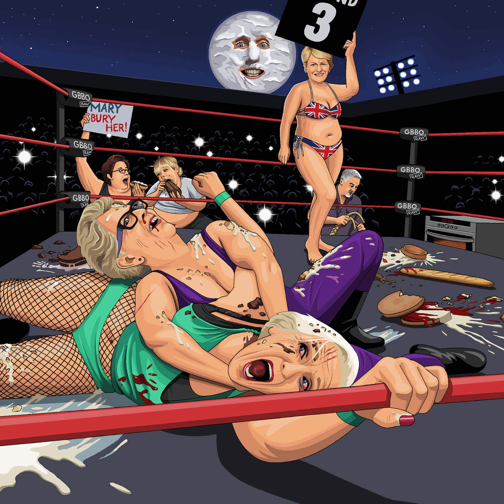 Jim'll Paint It Bake Off Ultimate Death Match Greeting Card