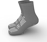 Vista 2 de American Hospital Supply Grippy Socks Gray One Size Fits Most Non Skid Socks 6 Pairs of Anti-Slip Socks Assorted