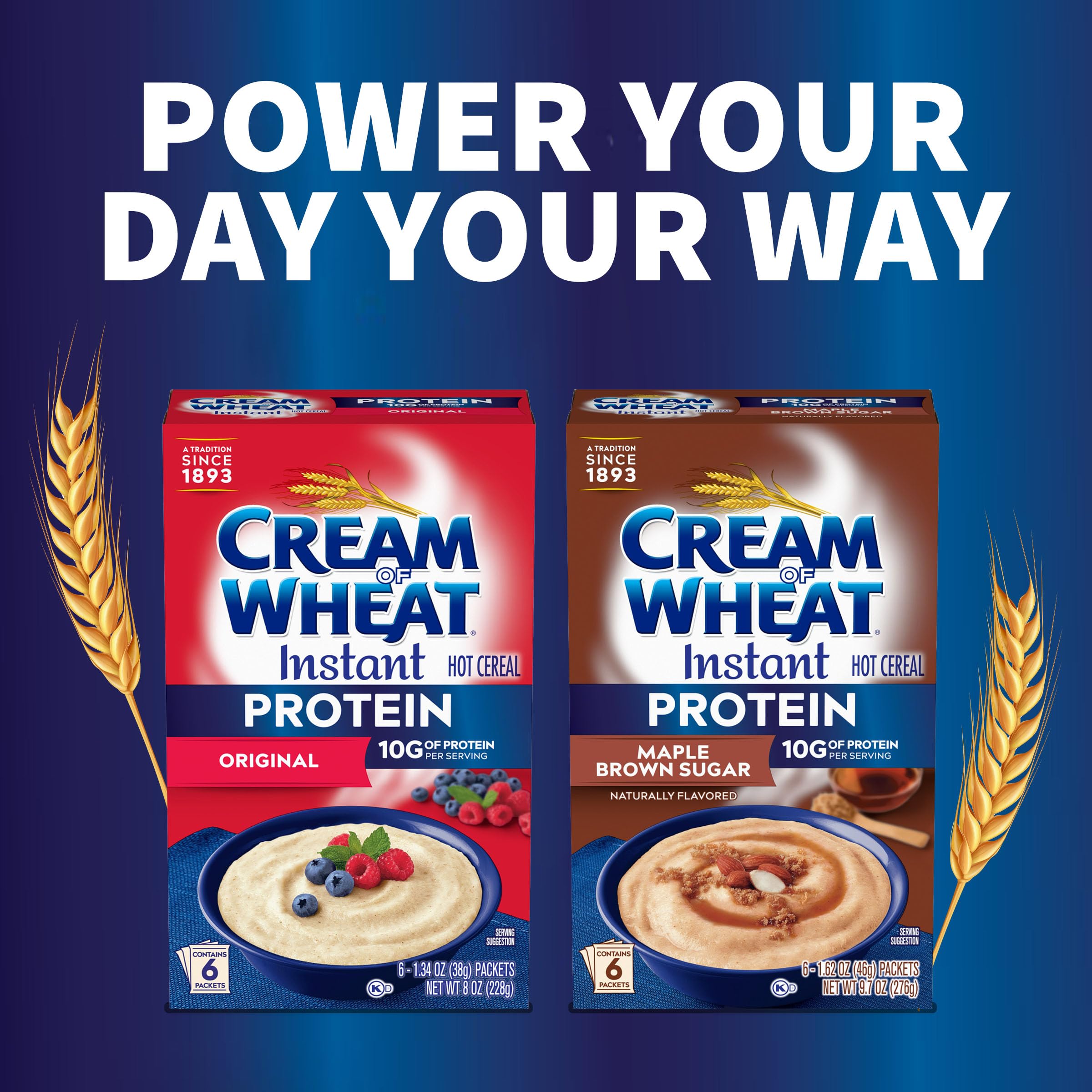 Cream of Wheat Instant High Protein Hot Cereal Original 1 34 Ounce 6 Packets — view 9