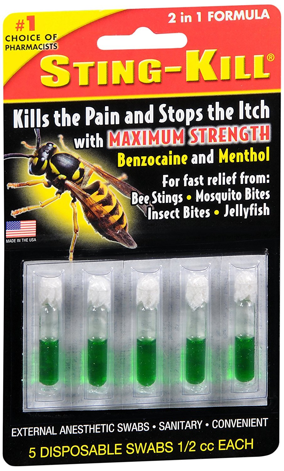 Special pack of 6 STING KILL DISPOSABLE SWABS 5 per pack product thumbnail 2