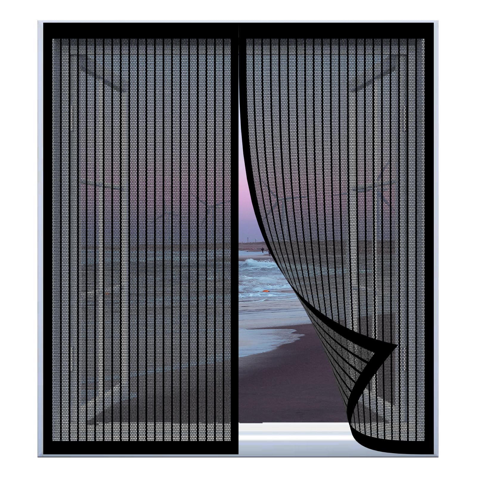 Yuanwan Black Magnetic Window Screen Mesh 115 X 117 Cm Easy Installation No Drilling Or Screwing Insect Protection Window Mosquito Net For Windows Nets To Keep Bugs Out,