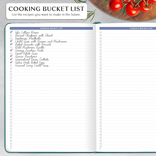 Vista 87 de Legend - Libro de recetas familiar en blanco para escribir tus propias recetas, diario de cocina vacío, cuaderno de cocina personalizado, tapa dura
